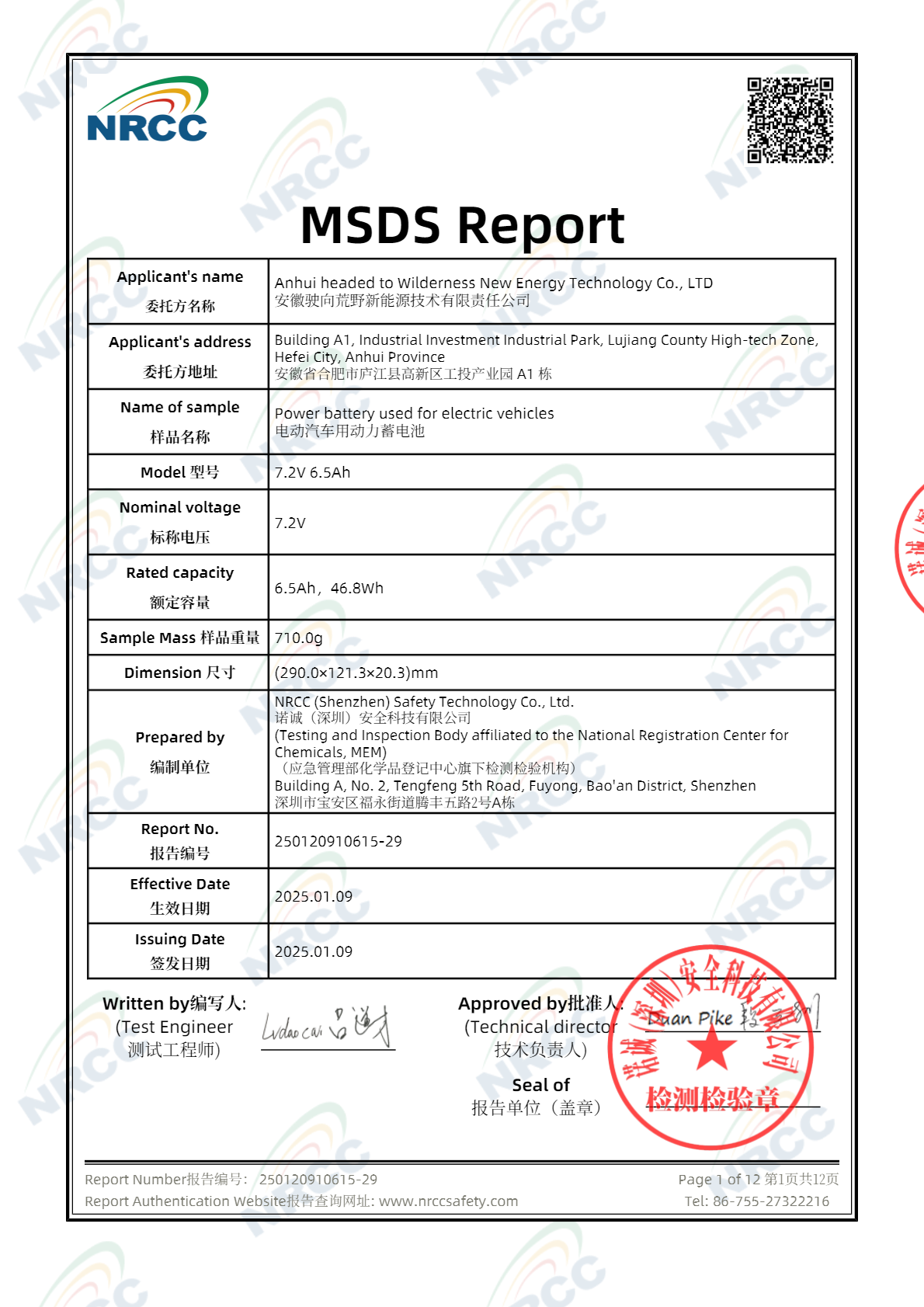 MSDS Report